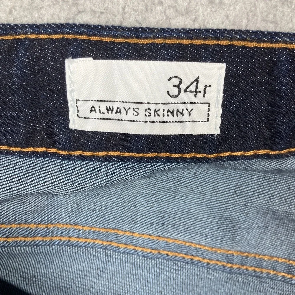 Gap 1969 Jeans Women's 34r (39x30) Dark Wash Blue Tapered‎ Always Skinny NEW